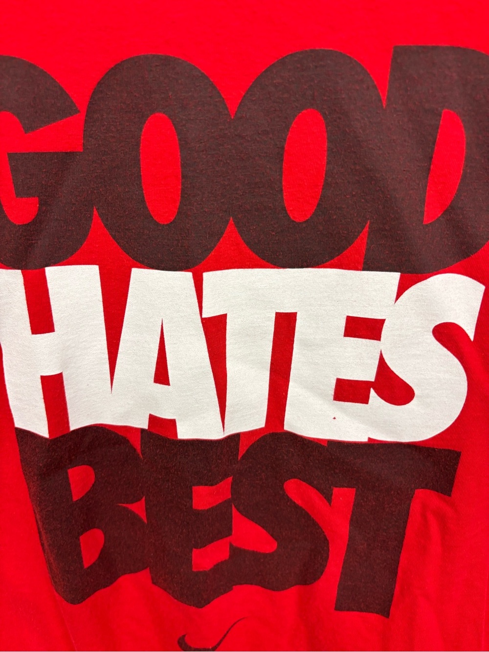 Nike Vintage Graphic T “GOOD HATES BEST” size Medium Cotton Short Sleeve Crewnec - Picture 4 of 9